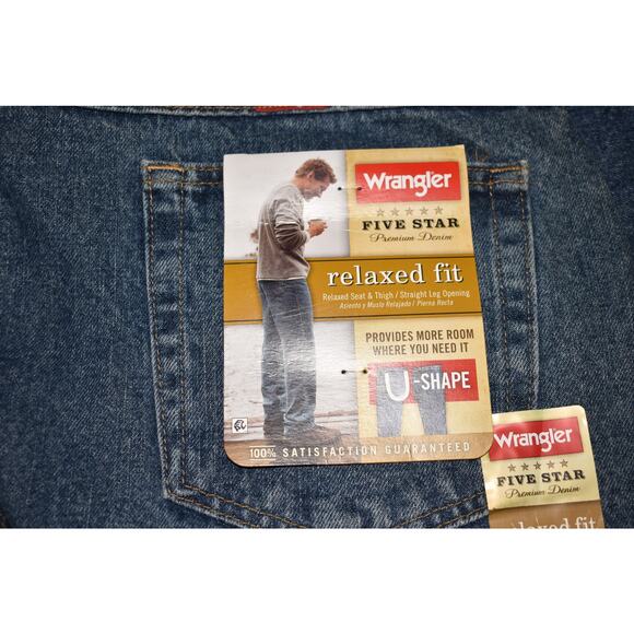 WRANGLER NEW $50 Five Star Premium‎ Denim Relaxed Fit Jean Vintage Men's 42 - Picture 3 of 4
